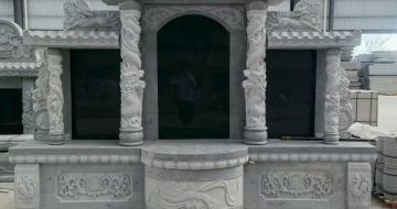 九江 芝麻灰高档墓碑，土墓，可定制