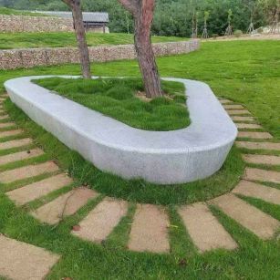 九江 芝麻白光面整石坐凳