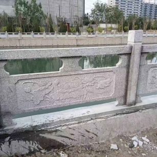 九江 芙蓉白大花桥梁、河道，石材栏杆、围栏、护栏