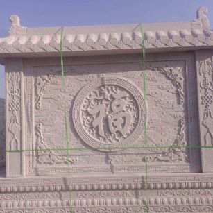 九江 芝麻白花岗岩屏风，照壁，影壁