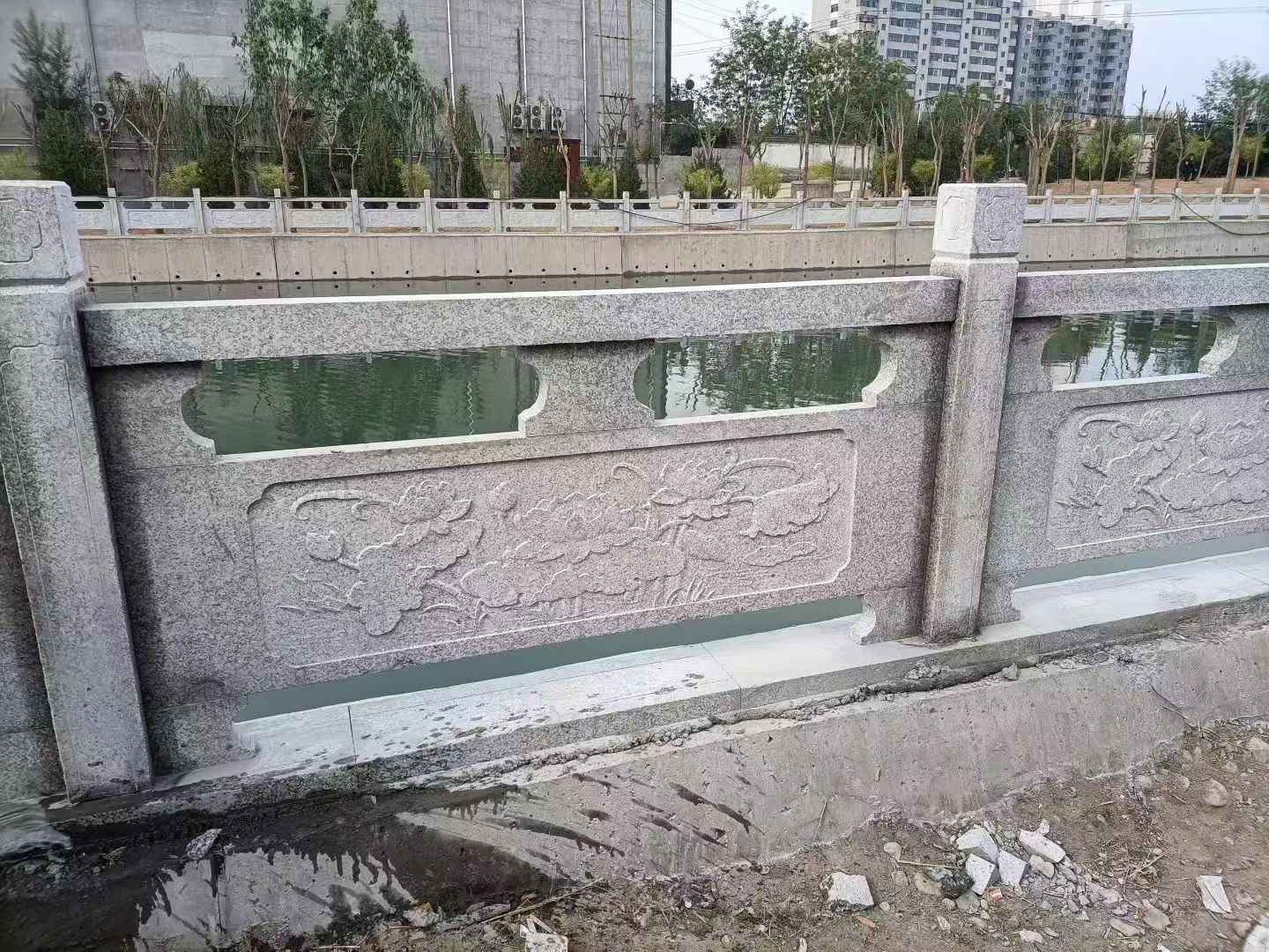 九江 芙蓉白大花桥梁、河道，石材栏杆、围栏、护栏