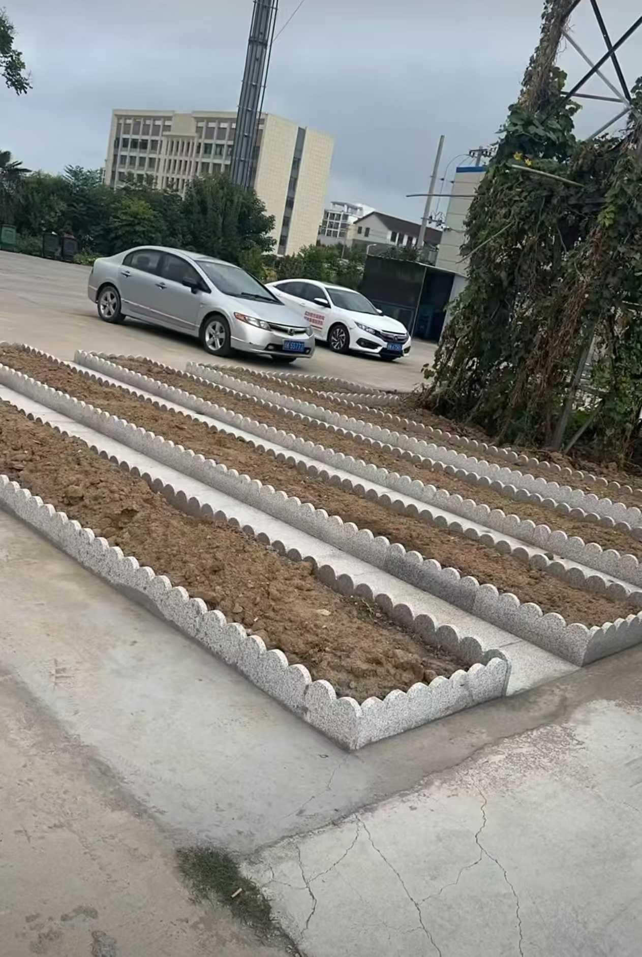 九江 花边石、花围石、花园石安装效果