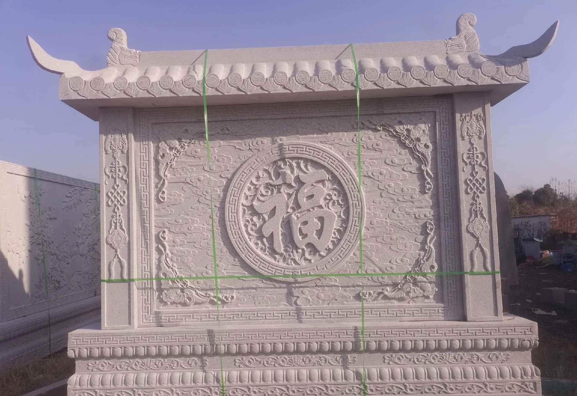 九江 芝麻白花岗岩屏风，照壁，影壁